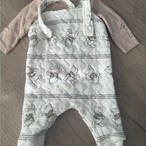 Disney White and Brown Winnie the Pooh Baby Outfit
